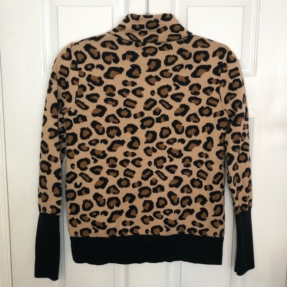 Rachel Zoe Leopard Print Zip Up Cotton Blend Sweater Jacket XS - Picture 5 of 8